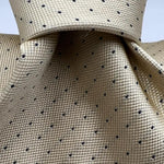 Cruciani & Bella 100% Silk Self Tipped Light Yellow Tie Blue Dots Handmade in Italy 9,5 cm x 149 cm New Old Stock #7226