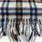 Joshua Ellis 100% Cachemire Made In England 30 x 180 cm Grey and Multicolor Squares Motif #6075