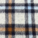 Joshua Ellis 100% Cachemire Made In England 30 x 180 cm Grey and Multicolor Squares Motif #6075