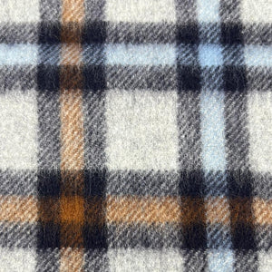 Joshua Ellis 100% Cachemire Made In England 30 x 180 cm Grey and Multicolor Squares Motif #6075