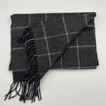 Joshua Ellis 100% Cachemire Made In England 30 x 180 cm Grey, White Square Motif #6072