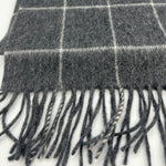 Joshua Ellis 100% Cachemire Made In England 30 x 180 cm Grey, White Square Motif #6072