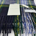 Joshua Ellis 100% Cachemire Made In England 30 x 180 cm Green Tartan Motif #6078