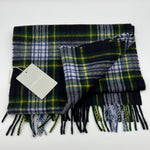 Joshua Ellis 100% Cachemire Made In England 30 x 180 cm Green Tartan Motif #6078