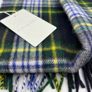 Joshua Ellis 100% Cachemire Made In England 30 x 180 cm Green Tartan Motif #6078