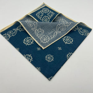 Drake's 100% Cotton Hand-rolled Light Blue and White -  Pocket Square Handmade in Italy 41 cm X 41cm #7421