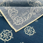 Drake's 100% Cotton Hand-rolled Light Blue and White -  Pocket Square Handmade in Italy 41 cm X 41cm #7421