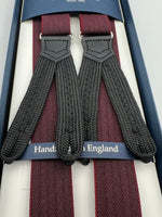 Albert Thurston for Cruciani & Bella Made in England Adjustable Sizing 25 mm elastic braces Wine herringbone Braid ends Y-Shaped Nickel Fittings Size: L #7485