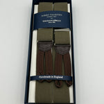 Albert Thurston for Cruciani & Bella Made in England Adjustable Sizing 35 mm Elastic Braces Green Plain Braces Braid ends Y-Shaped Nickel Fittings Size: L #7490