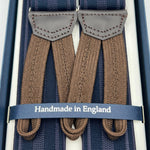 Albert Thurston - Elastic Braces - 35 mm - Blue, Purple Stripes  #7491