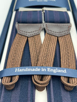 Albert Thurston - Elastic Braces - 35 mm - Blue, Purple Stripes  #7491