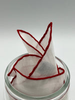 Cruciani & Bella - Linen and Cotton - White and Red - Pocket  Square # 7523