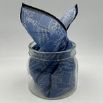 Drake's  - Cotton and Silk - Light Blue and White - Pocket  Square #3089
