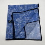 Drake's  - Cotton and Silk - Light Blue and White - Pocket  Square #3089