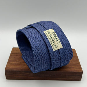 Drake's  70% Silk 30% Wool Tipped Light Blue Melange Tie Handmade in England 9,5 cm x 148 cm #6489