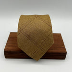 Drake's  100% Wool Mustard Tipped Tartan Motif Tie Handmade in England 9,5 cm x 148 cm #6493