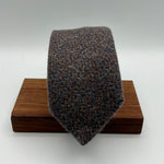 Drake's for Cruciani & Bella 100% Cachemire Tipped Brown Melange Tie Handmade in England 9 cm x 149 cm #6483