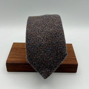 Drake's for Cruciani & Bella 100% Cachemire Tipped Brown Melange Tie Handmade in England 9 cm x 149 cm #6483