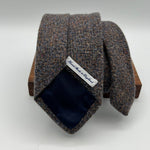 Drake's for Cruciani & Bella 100% Cachemire Tipped Brown Melange Tie Handmade in England 9 cm x 149 cm #6483