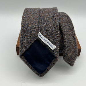 Drake's for Cruciani & Bella 100% Cachemire Tipped Brown Melange Tie Handmade in England 9 cm x 149 cm #6483