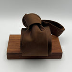 Drake's for Cruciani & Bella 100% Silk Tipped Herringbone Motif Brown Tie Handmade in England 9,5 cm x 146 cm #6505