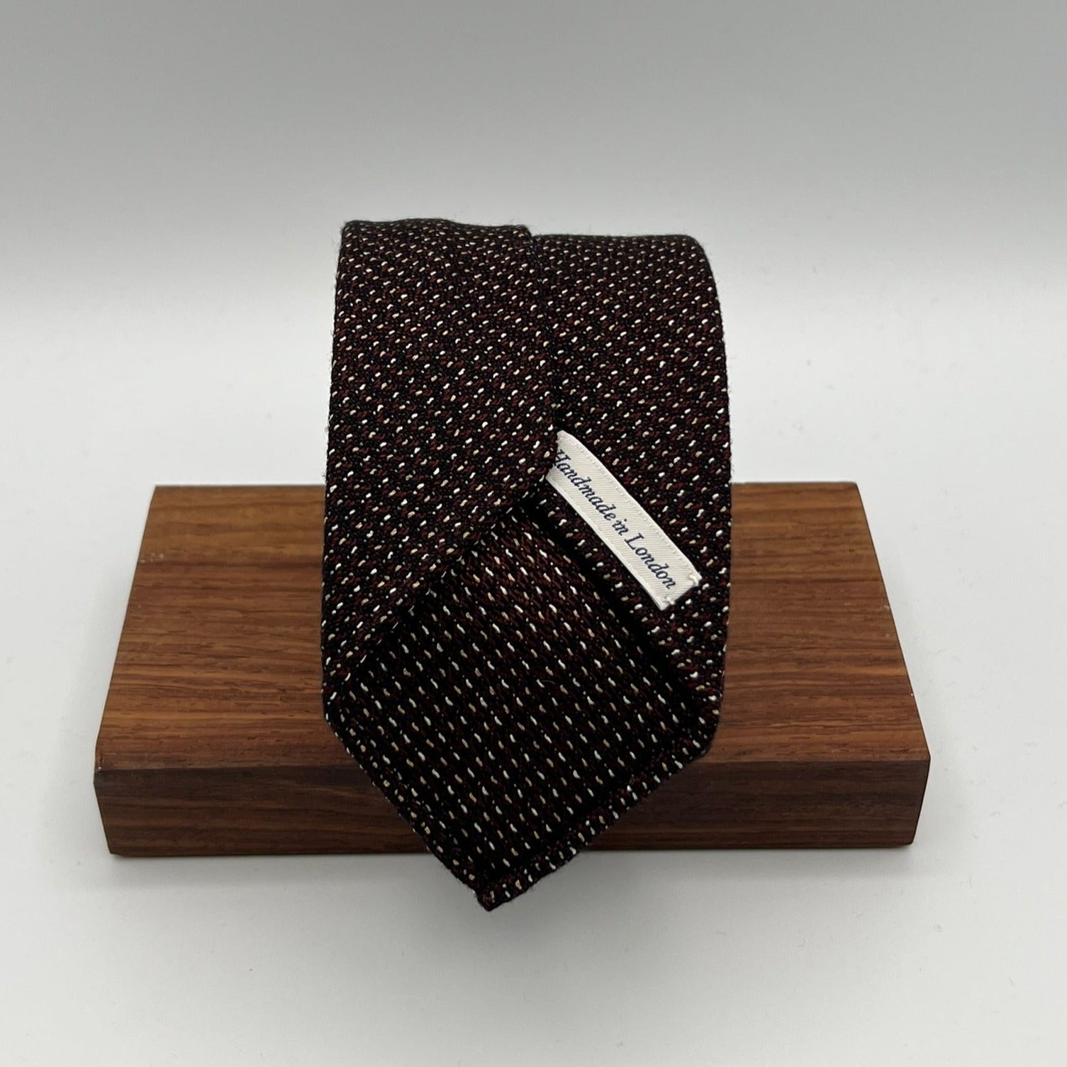 Drake's For Cruciani & Bella 70% Silk 30% Wool Unlined Wine and Brown  Melange Tie Handmade in England 8 cm x 148 cm #5376