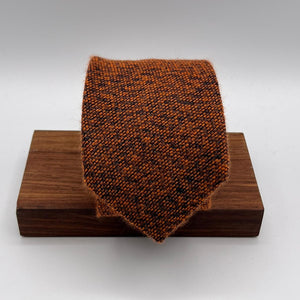 Drake's for Cruciani & Bella 100% Silk Tipped Rust, Dark Grey Melange Tie Handmade in England 9,5 cm x 147 cm #6497