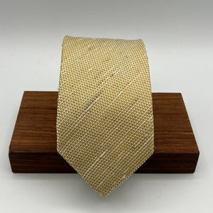 Drake's for Cruciani & Bella 100% Silk Tipped  Yellow Shantung Tie Handmade in England 8 cm x 146 cm #6536