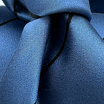 Drake's for Cruciani & Bella 100% Silk Satin Tipped  Light Blue and Blue Stripes Tie Handmade in England 9 cm x 146 cm #5408
