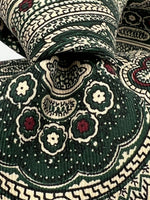 Drake's for Cruciani & Bella 100% Silk Self Tipped Green Tie Ecru and Wine Paisley Handmade in England 8,5 cm x 146 cm #6515