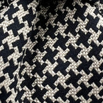 Drake's -  Silk - White, Dark Blue Houndstooth Small Cheek Tipped Tie #2267