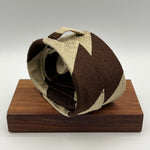 Drake's for Cruciani e Bella 100%  Shantung Silk Unlined Brown, Beige  Stripes Handmade in London, England 8 cm x 150 cm #0194