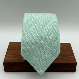 Drake's for Cruciani & Bella 100% Cachemire Tipped Aqua Green Melange Tie Handmade in England 8,5 cm x 149 cm #6482