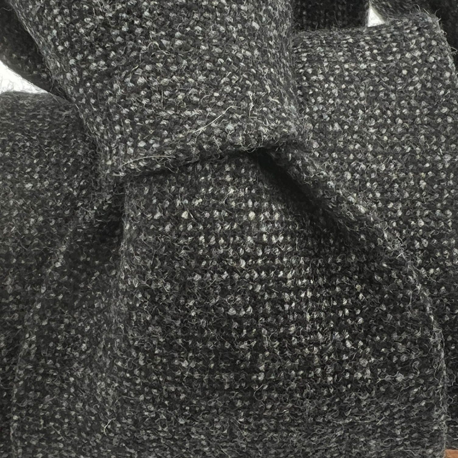 Drake's for Cruciani & Bella 100% Cachemire Tipped Dark Grey and Light Grey Malange  Handmade in England 9 cm x 149 cm #6485