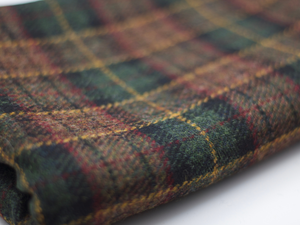 Cruciani & Bella 100% Shetland Tweed Made in Uk, Huddersfield, by James Crowther Mill. Unlined Hand rolled blades Burgundy, Green, Yellow and Brown Tartan Handmade in Italy 8 cm x 150 cm
