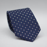 Holliday & Brown for Cruciani & Bella 100% printed Silk Self Tipped Blue, with Red and White floral motif tie Handmade in Italy 8 cm x 150 cm #6333
