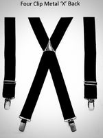 Albert Thurston - Elastic Clip-on-braces  - 35 mm - Black, Grey and White #4799