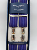 Albert Thurston - Elastic Clip-on-braces  - 35 mm - Purple Stripes #4803