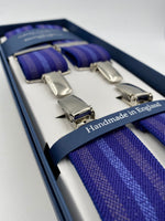 Albert Thurston - Elastic Clip-on-braces  - 35 mm - Purple Stripes #4803