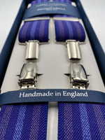 Albert Thurston - Elastic Clip-on-braces  - 35 mm - Purple Stripes #4803
