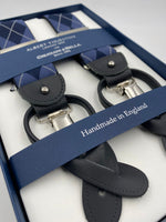 Albert Thurston for Cruciani & Bella Made in England 2 in 1 Adjustable Sizing 35 mm elastic braces Light Blue and Blue Tartan Y-Shaped Nickel Fittings #4885