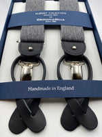 Albert Thurston for Cruciani & Bella Made in England 2 in 1 Adjustable Sizing 35 mm elastic braces Grey Plain Y-Shaped Nickel Fittings #4869