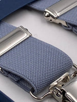 Albert Thurston for Cruciani & Bella Made in England Clip on Adjustable Sizing 25 mm elastic braces Grey Plain Color X-Shaped Nickel Fittings Size: L #4855