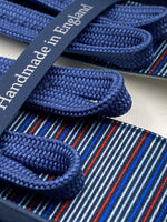 Albert Thurston for Cruciani & Bella Made in England Adjustable Sizing 35 mm elastic  braces Multicolor Stripes braces Braid ends Y-Shaped Nickel Fittings Size: L #4975