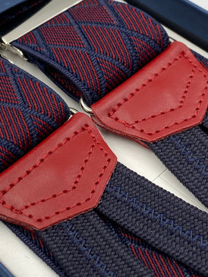 Albert Thurston - Elastic Braces - 35 mm - Red and Blue Rhombus #4964