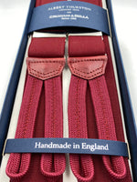 Albert Thurston for Cruciani & Bella Made in England Adjustable Sizing 35 mm elastic  brace Wine Plain Braid ends Y-Shaped Nickel Fittings Size: XL #5363
