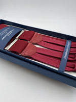 Albert Thurston for Cruciani & Bella Made in England Adjustable Sizing 35 mm elastic  brace Wine Plain Braid ends Y-Shaped Nickel Fittings Size: XL #5363