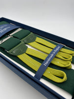 Albert Thurston for Cruciani & Bella Made in England Adjustable Sizing 35 mm elastic braces Forest Green Braid ends Y-Shaped Nickel Fittings Size: L #4942