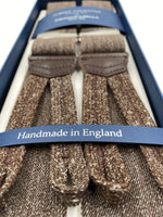 Albert Thurston for Cruciani & Bella Made in England Adjustable Sizing 35 mm elastic braces Dark Grey Melange Plain Braid ends Y-Shaped Nickel Fittings Size: L #4958
