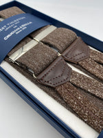 Albert Thurston for Cruciani & Bella Made in England Adjustable Sizing 35 mm elastic braces Dark Grey Melange Plain Braid ends Y-Shaped Nickel Fittings Size: L #4958
